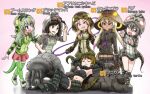  6+girls :d african_rock_python_(kemono_friends) alligator_snapping_turtle_(kemono_friends) arm_at_side armor armored_boots armpits arms_behind_head arms_up black_eyes black_hair black_mamba_(kemono_friends) black_tubetop blonde_hair boomslang_(kemono_friends) boots brown_eyes character_name claw_pose closed_eyes closed_mouth collared_jacket dark_skin dark-skinned_female drawstring elbow_gloves fang full_body gloves glowing green_eyes green_hair grey_hair grin habu_(kemono_friends) haegiwa_gonbee hand_in_pocket hand_on_another&#039;s_shoulder high_collar holding holding_whip hood hood_up hooded_jacket jacket japari_symbol kemono_friends king_cobra_(kemono_friends) leaning_back long_hair long_sleeves looking_at_another microskirt midriff miniskirt multicolored_hair multiple_girls navel necktie open_mouth pleated_skirt pocket purple_hair redhead short_hair short_sleeves shoulder_armor sitting skirt slit_pupils smile snake_tail standing statue stomach strapless tail thigh-highs tsurime tubetop twintails two-tone_hair violet_eyes walking whip yellow_eyes zettai_ryouiki 