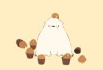  animal_focus bear bird chai cupcake facing_viewer food highres no_humans original polar_bear simple_background 