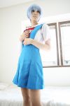  ayanami_rei bandage blue_hair cosplay neon_genesis_evangelion photo sailor_uniform saya school_uniform 