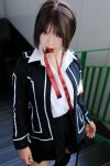  armband cosplay kipi-san mouth_hold photo school_uniform thigh-highs vampire_knight yuki_cross zettai_ryouiki 