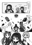  3girls akemi_homura anmitsu_(magenta) comic magical_girl mahou_shoujo_madoka_magica miki_sayaka monochrome multiple_girls sakura_kyouko tagme translation_request walpurgisnacht_(madoka_magica) witch_(madoka_magica) 