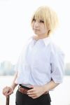  amamiya_laiko baseball_bat blonde_hair cosplay higurashi_no_naku_koro_ni houjou_satoshi photo school_uniform 