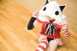 cat_hoodie cosplay kikiwan one_thighhigh photo striped tagme_character tagme_series 
