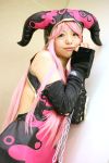  ball_&amp;_chain cosplay fingerless_elbow_gloves horns laces photo pink_hair tagme_character tagme_series zakuro_(model) 