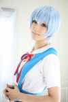  ayanami_rei blue_hair cosplay neon_genesis_evangelion photo sailor_uniform saya school_uniform 