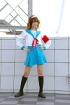  armband cosplay hair_ribbons knee_socks photo remon sailor_uniform school_uniform suzumiya_haruhi suzumiya_haruhi_no_yuuutsu 