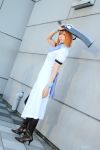  billhook boots cosplay higurashi_no_naku_koro_ni nagicha_(model) orange_hair photo ryuuguu_rena sailor_hat 
