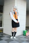  cosplay hoshino_ruri kneehighs martian_successor_nadesico nanahara_mia photo silver_hair twintails uniform 