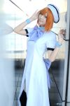  cosplay higurashi_no_naku_koro_ni nagicha_(model) orange_hair photo ryuuguu_rena sailor_hat thigh-highs 