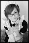  apron cosplay glasses maid maid_uniform photo rumi_(model) 