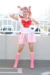  bishoujo_senshi_sailor_moon boots chibi_usa cosplay gloves miasa photo pink_hair sailor_chibi_moon sailor_uniform school_uniform twintails 