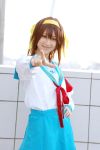  armband cosplay hair_ribbons photo remon sailor_uniform school_uniform suzumiya_haruhi suzumiya_haruhi_no_yuuutsu 
