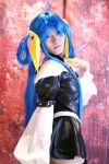  blue_hair boots cosplay dizzy garters guilty_gear kabura_hitori_(model) midriff photo thigh-highs twintails 