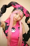  ball_&amp;_chain cosplay fingerless_elbow_gloves horns laces photo pink_hair tagme_character tagme_series zakuro_(model) 