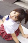  amano_ai_(model) blouse cosplay knee_socks photo plaid pleated_skirt pure_idol school_uniform 