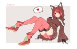  1girl animal_ears breasts cat_ears highres hood hooded_vest hoodie large_breasts mochimochi_(xseynao) pyra_(xenoblade) red_eyes redhead short_hair shorts solo vest xenoblade_chronicles_(series) xenoblade_chronicles_2 