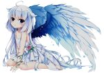 1girl angel angel_wings cute original ring sitting small_breasts 