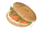  bagel bread doughnut fajar_kurniawan fish food food_focus highres no_humans onion original salmon salmon_(fish) simple_background still_life vegetable white_background 