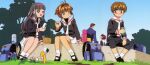  bag blush camera can cardcaptor_sakura clamp daidouji_tomoyo dating eating food kero kinomoto_sakura li_xiaolang official_art onigiri outdoors picnic picnic_basket pout sasaki_rika school_bag school_uniform smile soda_can teacher_and_student terada_yoshiyuki tomoeda_elementary_school_uniform 