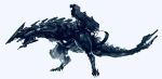  commentary dinosaur from_side grey_background highres korean_commentary looking_ahead mecha mechanical_tail no_humans original science_fiction siku199 solo standing tail 