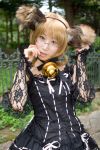  animal_ears bell blonde_hair cosplay dog_ears dress glasses lace minazuki_rui photo 