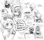  2girls akemi_homura anmitsu_(magenta) charlotte_(madoka_magica) magical_girl mahou_shoujo_madoka_magica mahou_shoujo_madoka_magica_movie monochrome multiple_girls sketch spoilers tagme tomoe_mami translation_request 