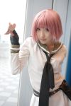  air_gear belt cosplay fingerless_gloves kurosaki_shihomu photo pink_hair sailor_uniform school_uniform simca 