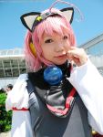  ahoge animal_ears asian cat_ears cosplay moetan nanami_akua photo pink_hair tempera_sumi 