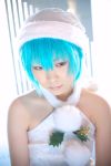  ayanami_rei blue_hair cosplay gloves kabi neon_genesis_evangelion santa_hat 