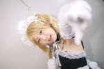  apron blonde_hair cosplay elbow_gloves hime kore_ga_watashi_no_goshujin-sama maid maid_uniform photo sawatari_izumi twintails 