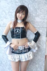   campaign_girl cosplay halter_top midriff miniskirt natsu_suzune photo racequeen vinyl  