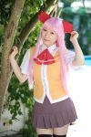  chippi cosplay mai_hime munakata_shiho photo pink_hair school_uniform thigh-highs 