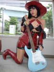  bare_shoulders boots cosplay guilty_gear guitar i-no minami_miki photo tattoo thigh_boots witch_hat 