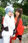   ayanami_rei blue_hair cosplay fan fox_mask iori neon_genesis_evangelion photo sizu souryuu_asuka_langley twintails yukata  