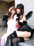  apron arm_laces azumagawa_aimi chemise collar cosplay diana garters gloves lingerie maid maid_uniform morte panties photo suzuyuki_kaho thigh-highs vispo_original wings 