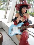  bare_shoulders boots cosplay guilty_gear guitar i-no minami_miki photo thigh_boots witch_hat 