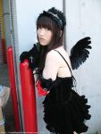  apron arm_laces collar cosplay gloves maid maid_uniform morte photo suzuyuki_kaho vispo_original wings 