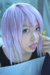  belt_as_garter cosplay kaieda_kae photo purple_hair rosario+vampire shirayuki_mizore tank_top 