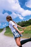  blouse cosplay kamata_natsumi knee_socks photo pleated_skirt school_uniform 