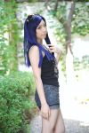  blue_hair cosplay denim kuga_natsuki mai_hime miyuki photo shorts sunglasses tank_top 