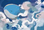  absurdres animal_focus blue_sky blue_theme closed_eyes clouds commentary day flying_whale gen_3_pokemon highres kamonabe_(kamonabeekon) midair no_humans pokemon pokemon_(creature) sketch sky solo wailord whale 