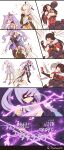  3girls ?? alcohol anger_vein angry annoyed arrow_(symbol) black_legwear breast_grab brown_hair carrying cellphone cheering dress drink drinking drunk eyepatch female_pervert fingerless_gloves genshin_impact gloves grabbing groping half-closed_eyes highres holding holding_sword holding_weapon humiliation keqing_(genshin_impact) lightning_bolt motion_lines multiple_girls ningguang number o_o pantyhose pervert phone purple_hair red_eyes shaded_face slashing smile sparkle sword taking_picture treetree233 twintails violet_eyes weapon white_hair wide-eyed yuri 