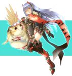  blue_hair breasts highres joints large_breasts leotard long_hair mechanical_parts poppi_(xenoblade) poppi_qtpi_(xenoblade) robot robot_ears robot_joints scarf shiroxai tora_(xenoblade_2) xenoblade_chronicles_(series) xenoblade_chronicles_2 