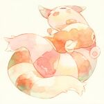  alternate_color closed_eyes cuddling furret gen_2_pokemon no_humans open_mouth paws pokemon pokemon_(creature) rrrpct shiny_pokemon smile toes |d 