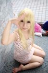  amamiya_laiko ana_coppola blonde_hair cosplay dress ichigo_mashimaro photo strawberry_pattern 