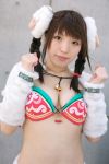  aigle asian bell bra breasts cosplay fur horns photo ram_horns rayu rumble_roses twin_braids twintails 