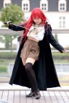  cosplay katana kipi-san overcoat photo redhead sailor_uniform school_uniform shakugan_no_shana shana thigh-highs zettai_ryouiki 