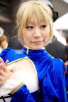   blonde_hair braid cosplay fate/stay_night hair_bow kirekawa_saku_(model) photo saber  