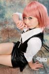  cosplay female midriff pink_hair rakushou_pachi-slot_sengen_5 rio_rollins rurunyah solo super_blackjack 