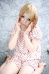  blonde_hair cosplay dress glasses ichigo_mashimaro mamiya_tamaki photo sakuragi_matsuri strawberry_pattern 